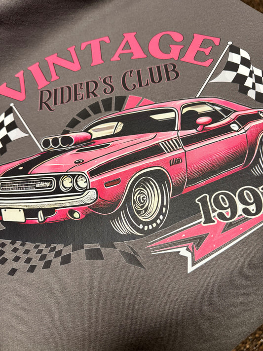 Vintage Cars and Neon Lights Riders Club Crewneck