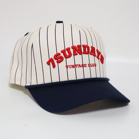 Seven Sundays Trucker Hat - Navy Pinstripe