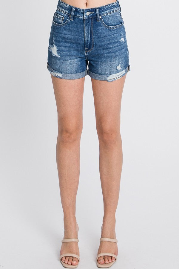 Arizona HR Rigid Cuffed Hem Denim Short