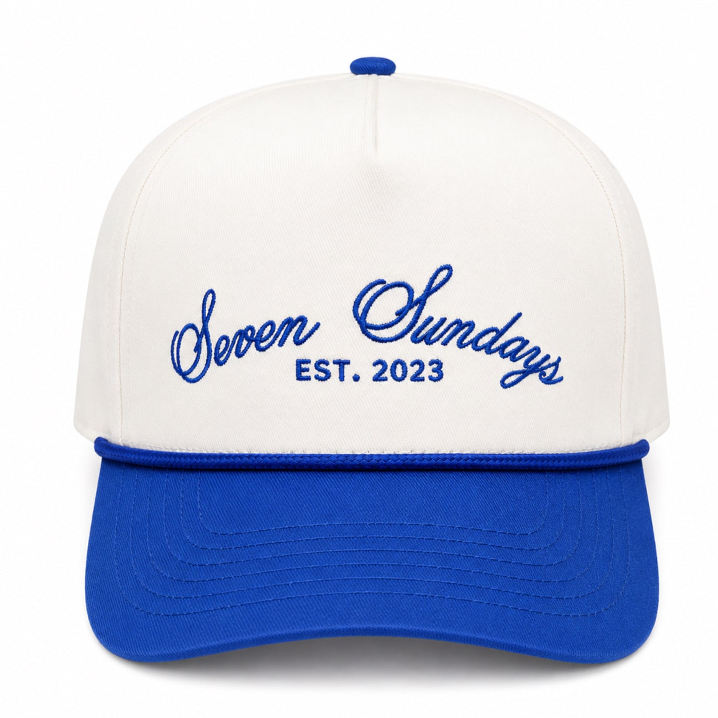 Seven Sundays Trucker Hat - White & Royal Blue