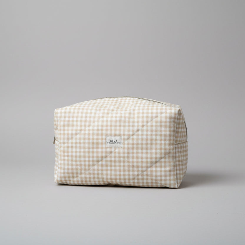 Sunny Gingham Quilted Cosmetic Bag