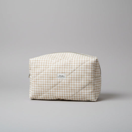 Sunny Gingham Quilted Cosmetic Bag