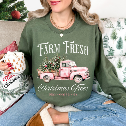 Farm Fresh Christmas Trees Graphic Crewneck