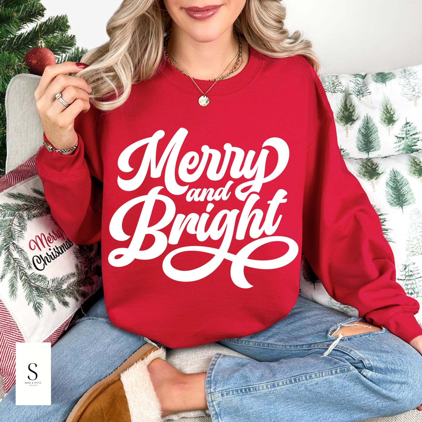 Merry & Bright Graphic Crewneck