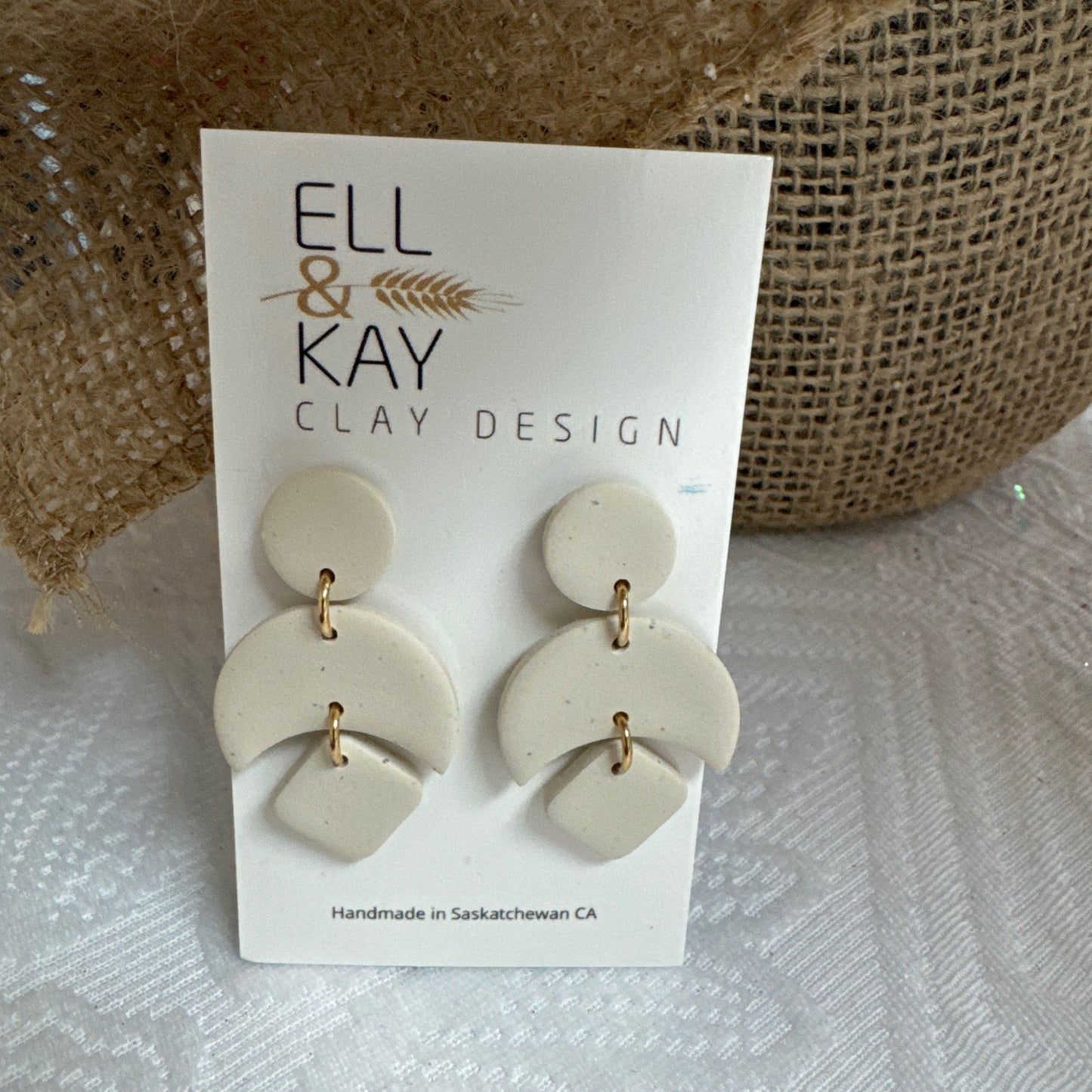 Ell and Kay Clay Designs - Broken Leaf Earrings