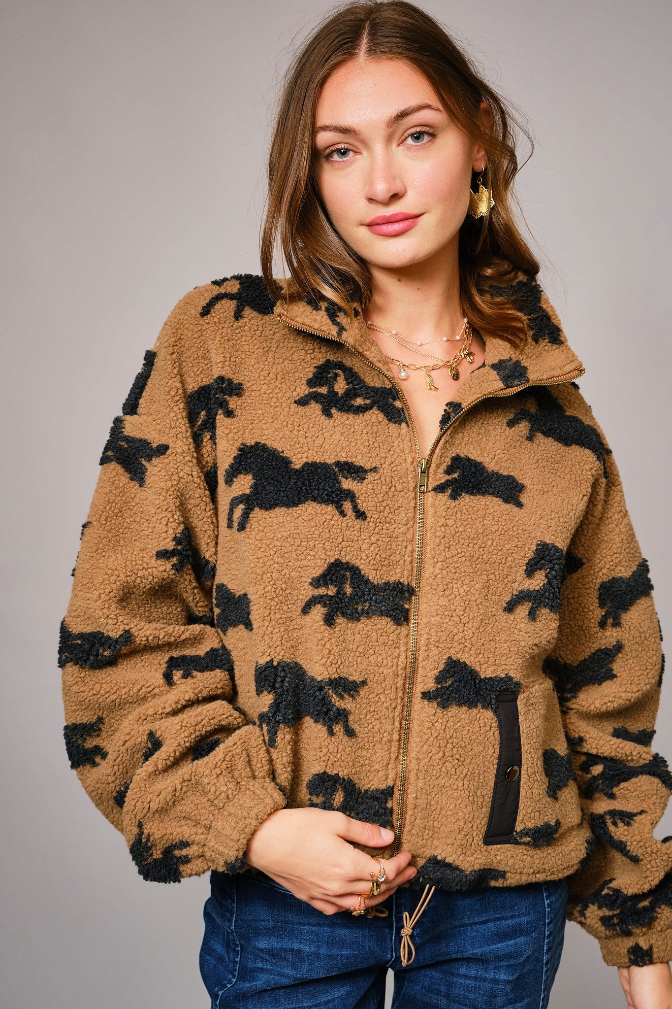 Crazy Horse Sherpa Zip up Jacket
