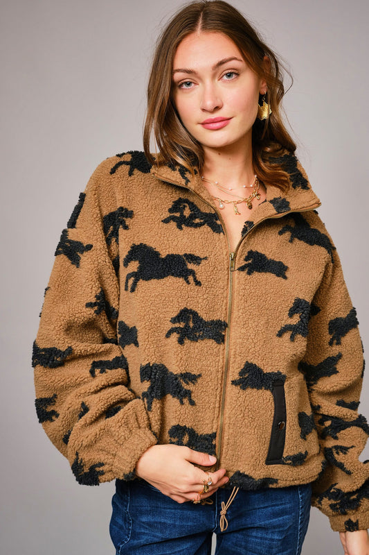 Crazy Horse Sherpa Zip up Jacket