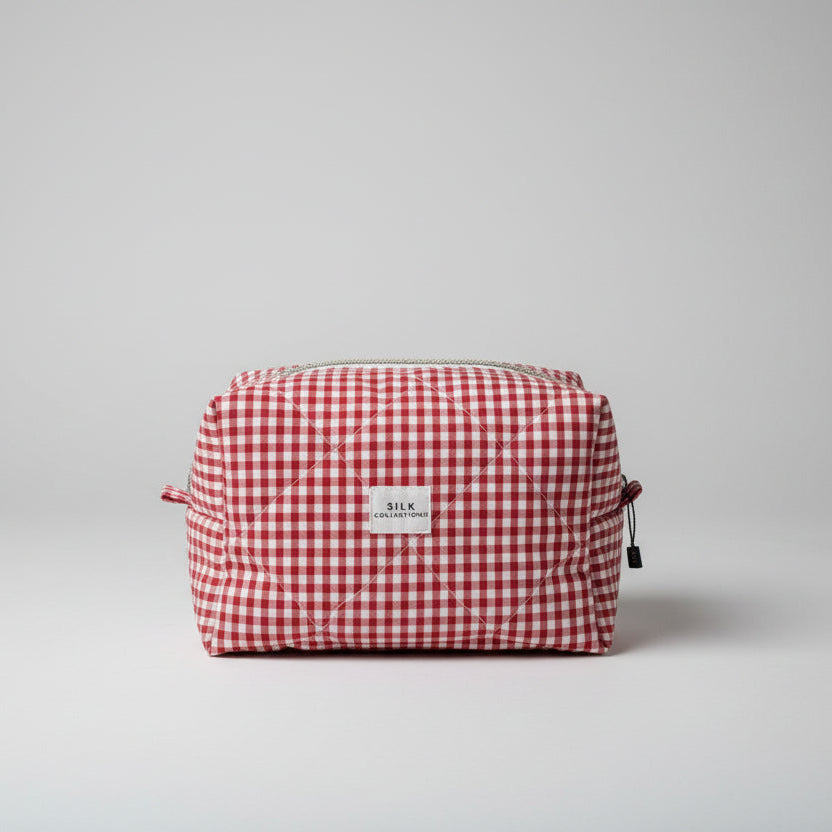 Cherry Picnic Gingham Cosmetic Bag