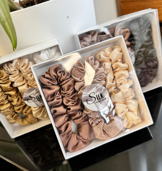Mini Silk Hair Scrunchie Pack - Silk Connections