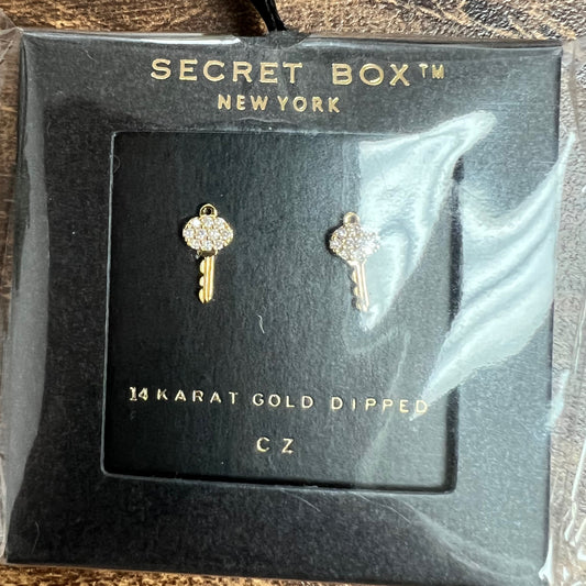 Secret Box - Gold Keys Earrings