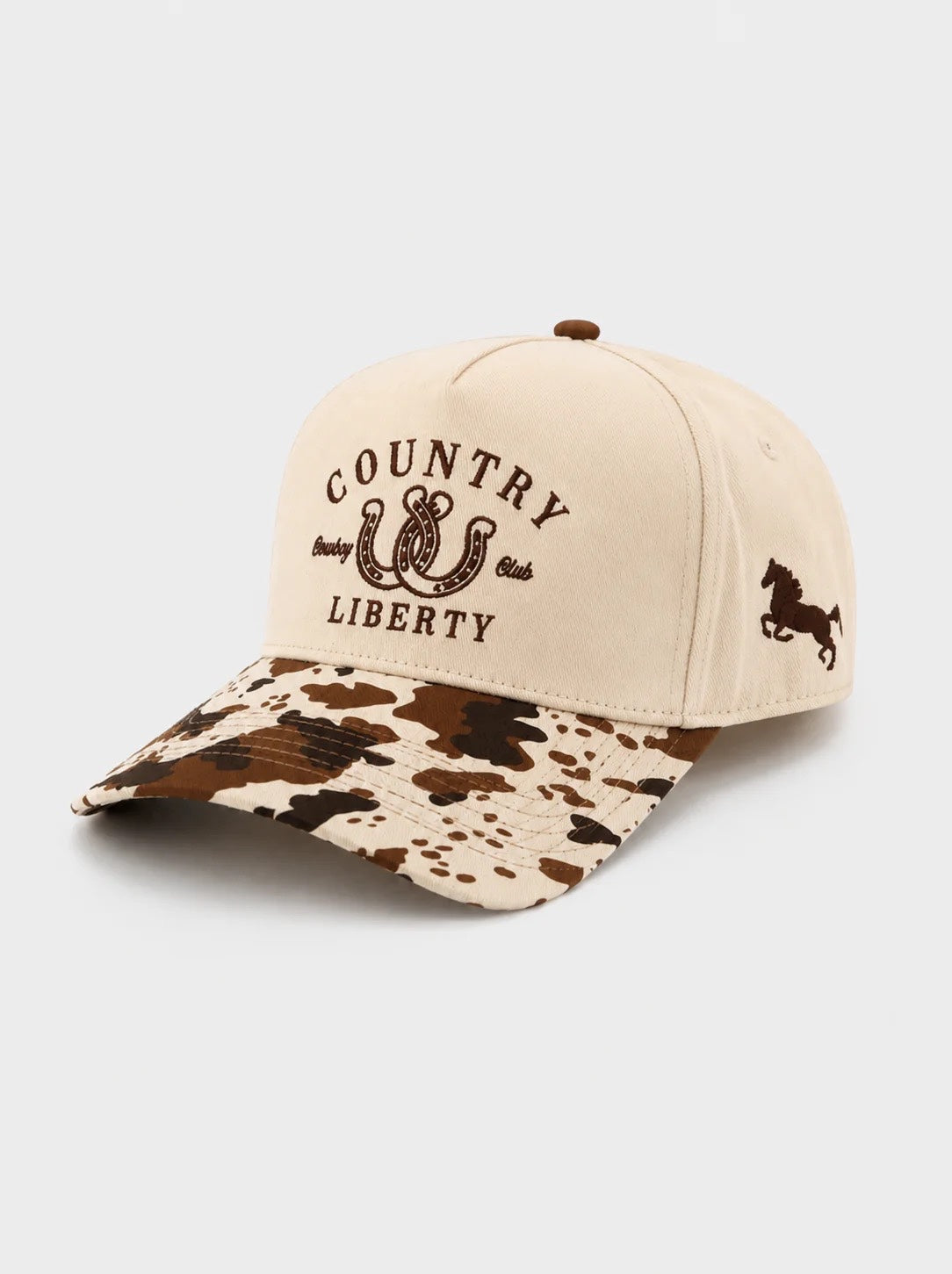 Country Liberty "Lucky You" Natural /Cowprint Hat