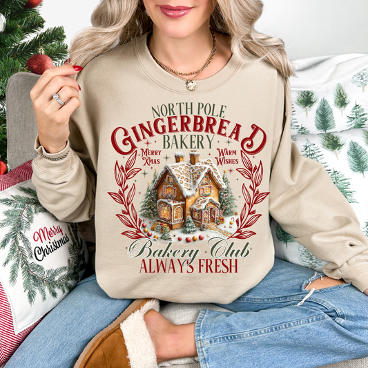 North Pole GingerBread Graphic Crewneck