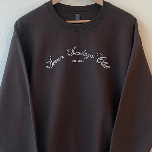 Seven Sundays Crewneck - Cocoa Brown
