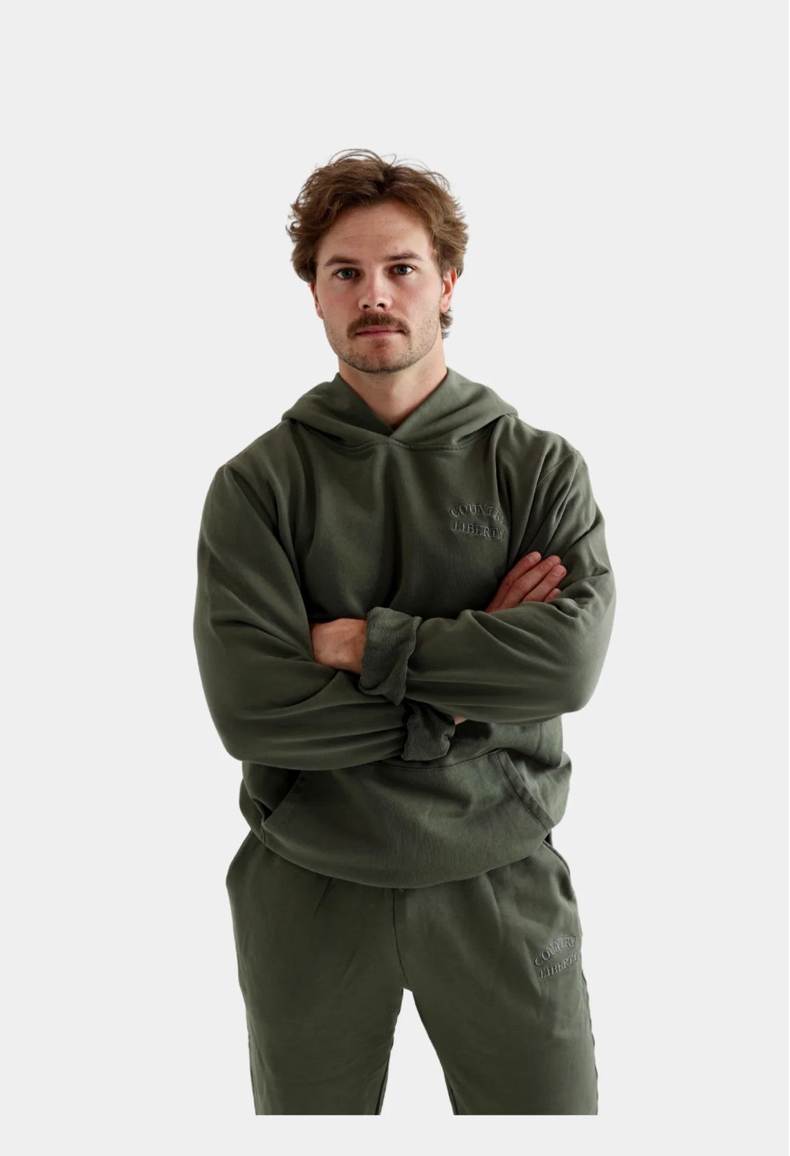 Country Liberty Luxe Vintage Olive Hoodie
