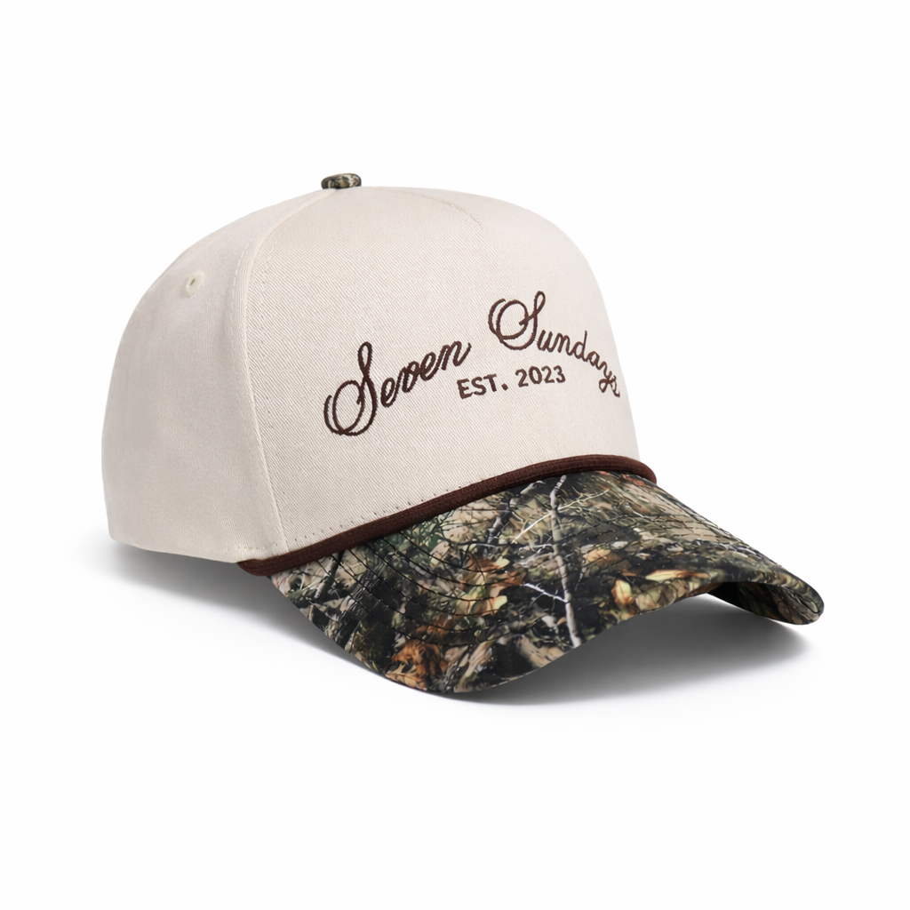 Seven Sundays Trucker Hat - Dark Camo w/ White