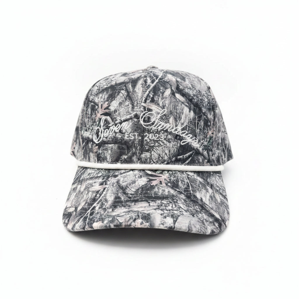 Seven Sundays Trucker Hat - Light Camo w/ White Roping