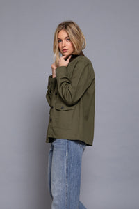Work Line Corduroy Collar Twill Jacket