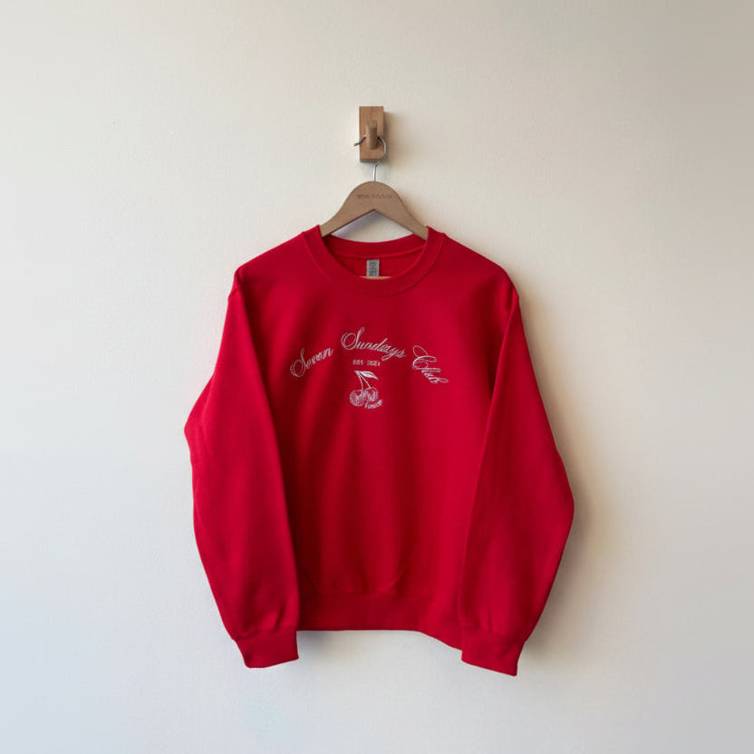 Seven Sundays Club x Cherry Pick Vintage Crewneck - Red