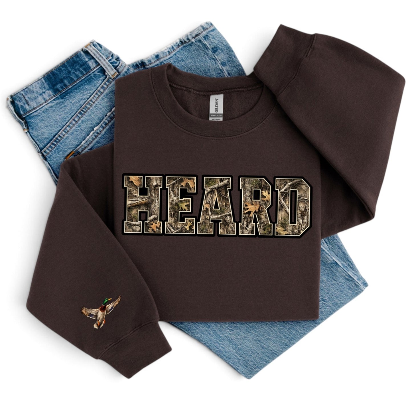 HEARD Beyond Words Dark Camo Graphic Crewneck - PRE ORDER ITEM
