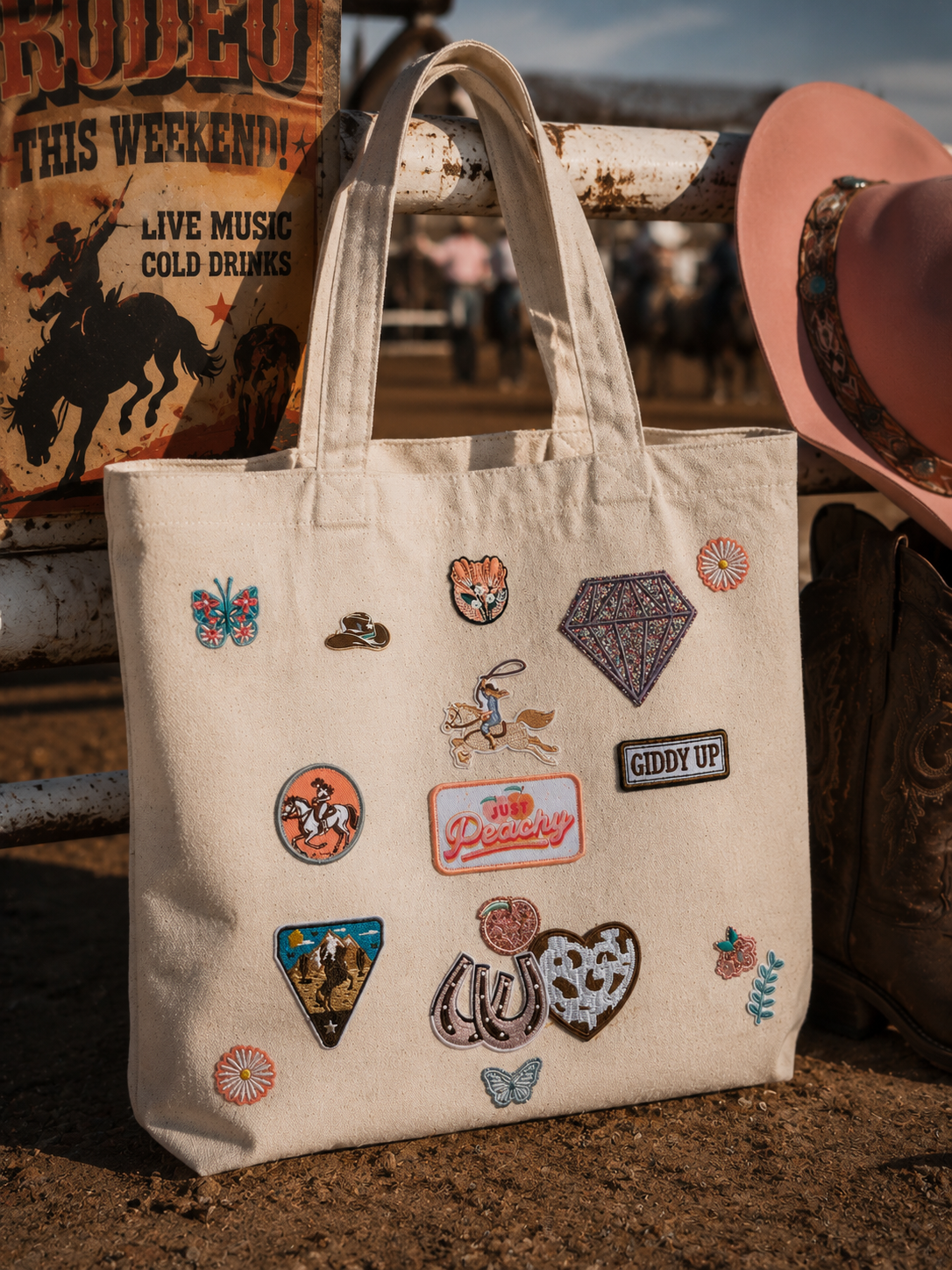 Giddy up Patchwork Tote