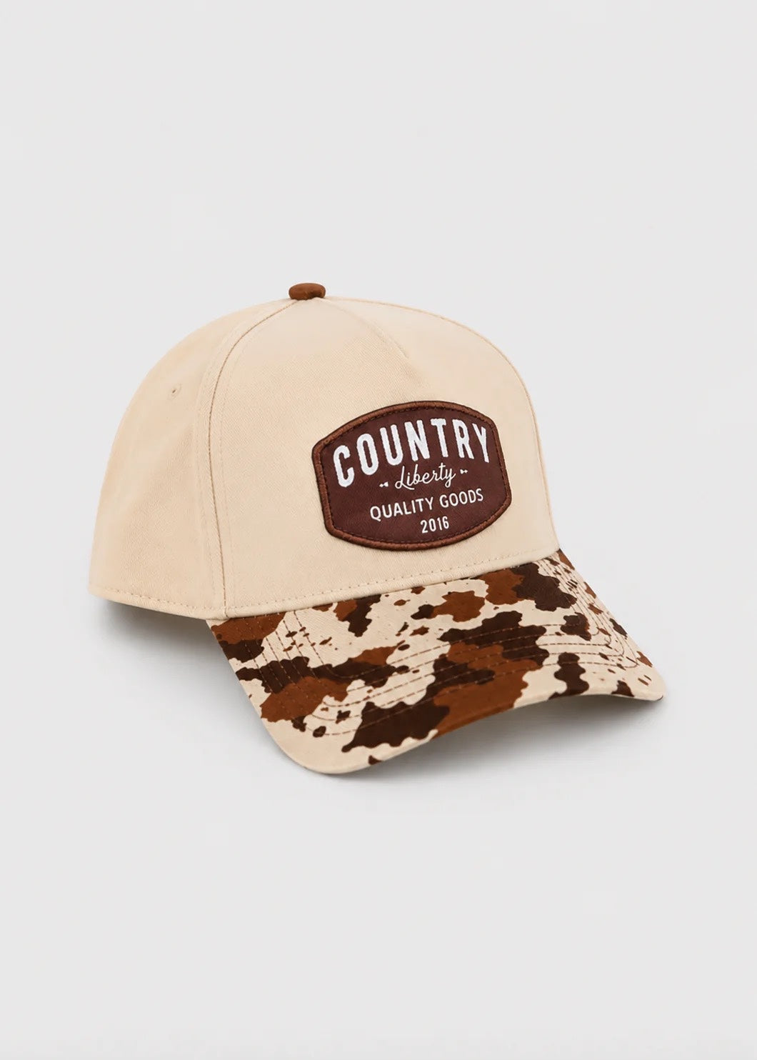 Country Liberty Natural Cowprint Backroad Hat