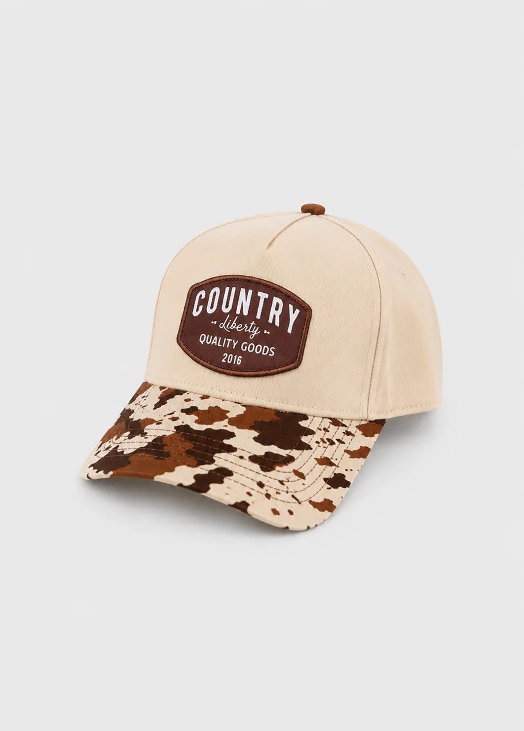 Country Liberty Natural Cowprint Backroad Hat