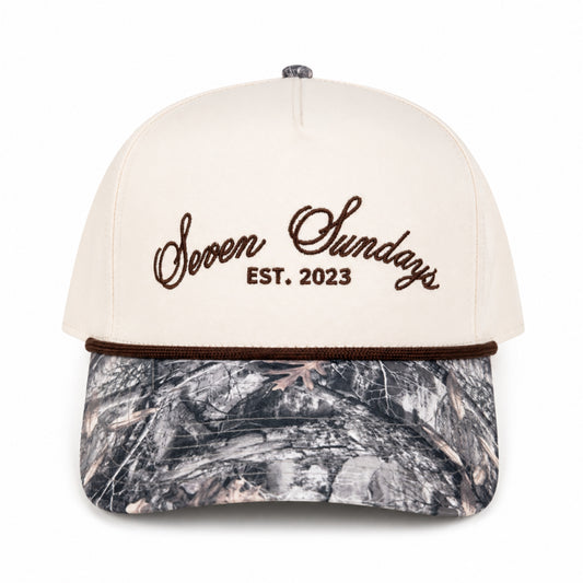 Seven Sundays Trucker Hat - White & Light Camo