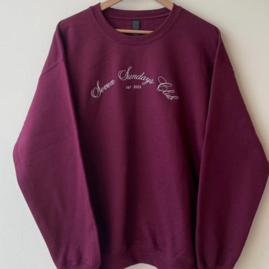 Seven Sundays Crewneck - Maroon
