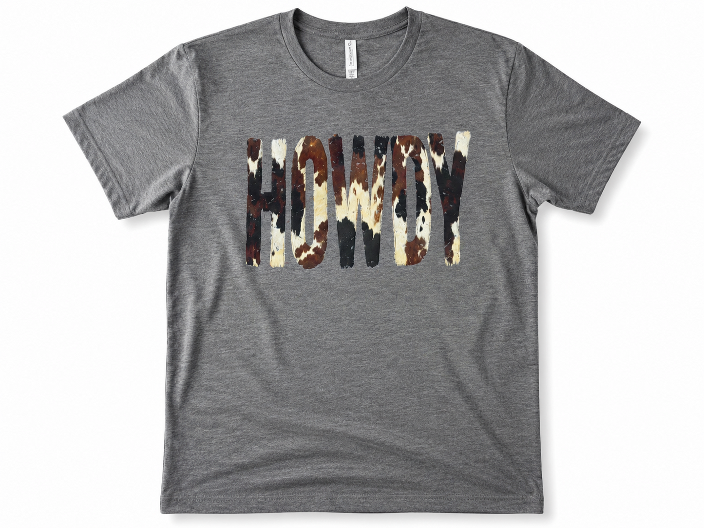Western HOWDY Cow Print Graphic Tee