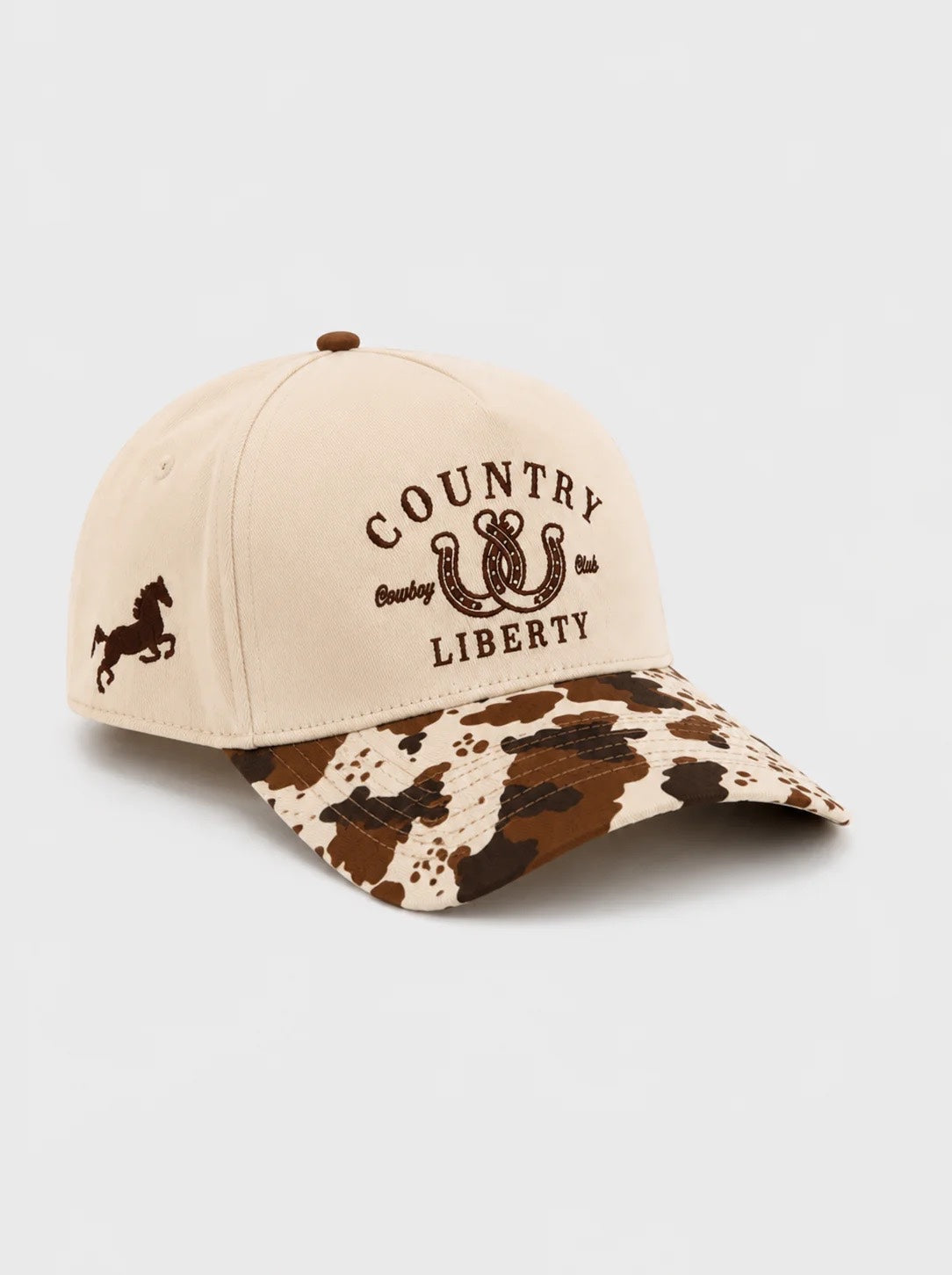 Country Liberty "Lucky You" Natural /Cowprint Hat