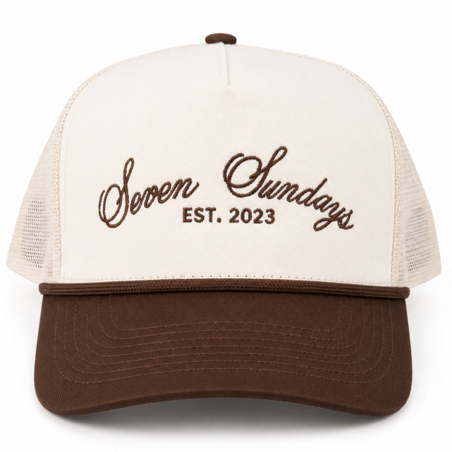 Seven Sundays Trucker Hat - White & Brown