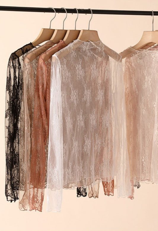 Whisper Long Sleeve Lace Blouse