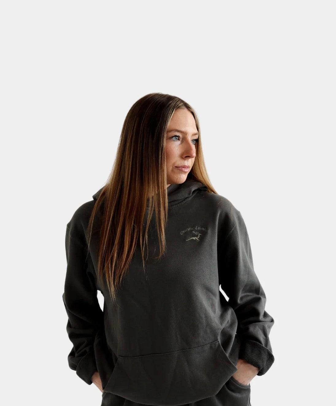 Country Liberty Luxe Grey Vintage Hoodie