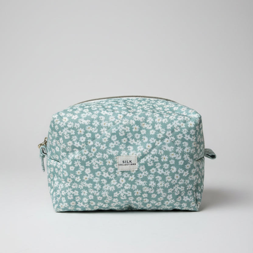 Ocean Petal Quilted Cosmetic Bag