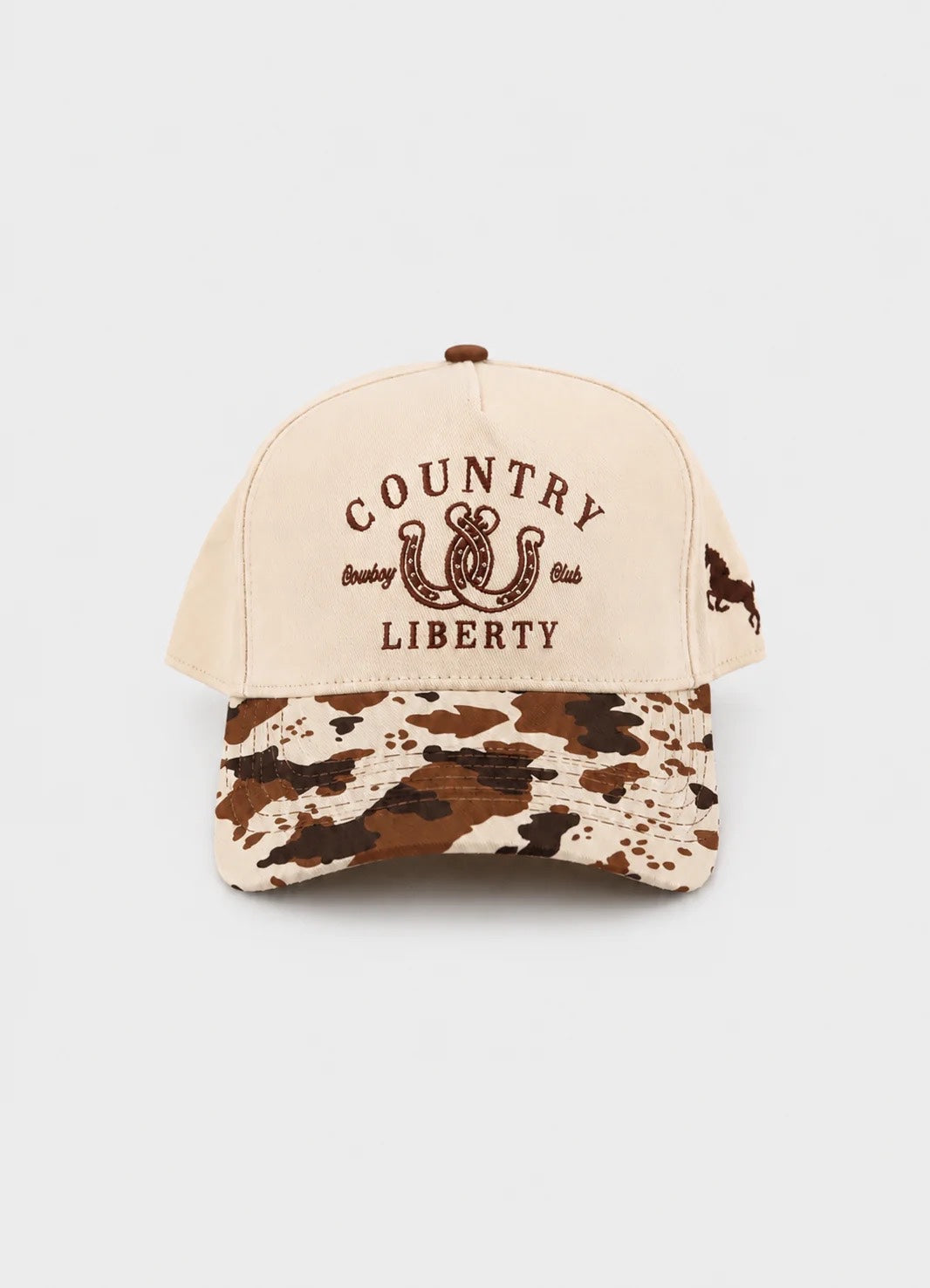 Country Liberty "Lucky You" Natural /Cowprint Hat