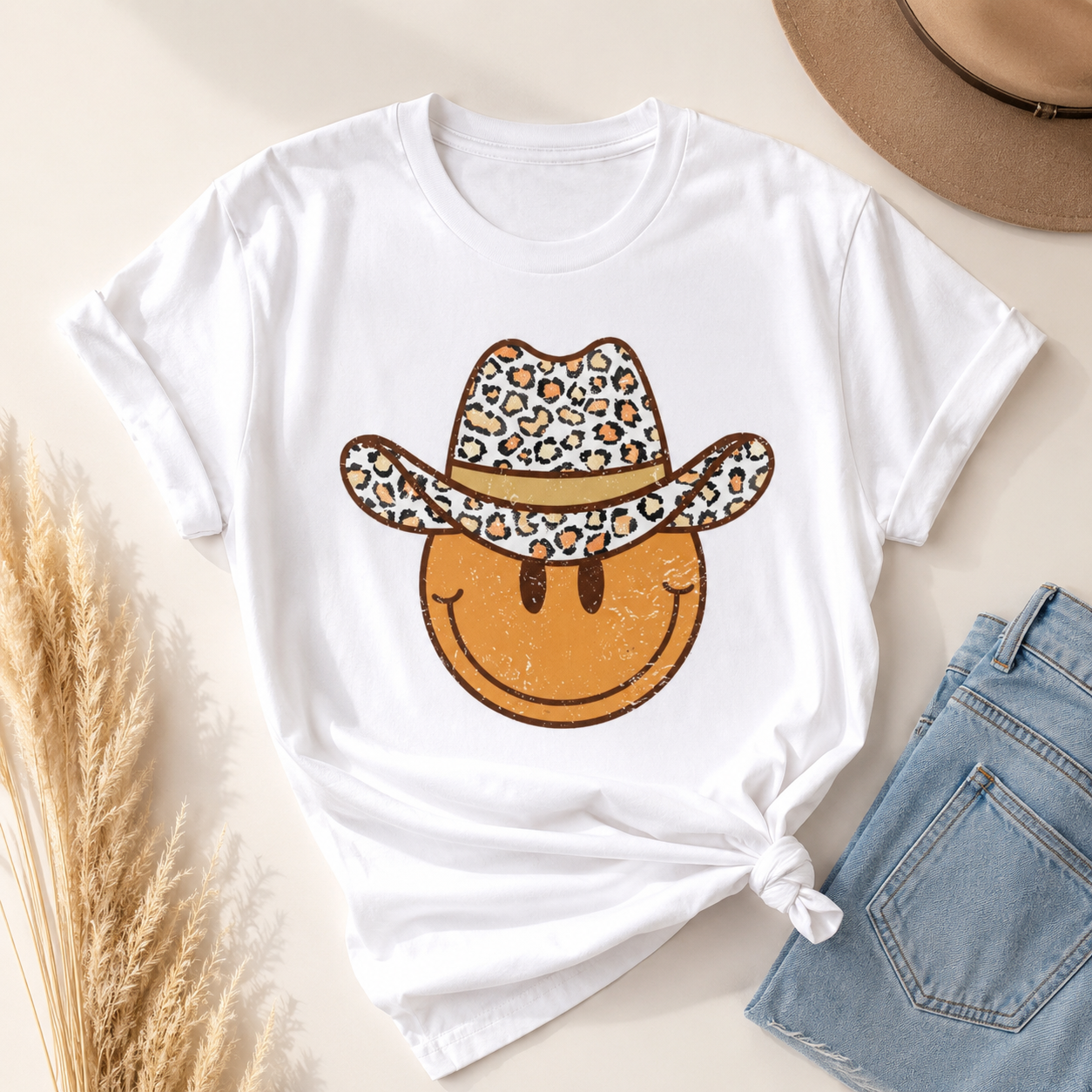Wild West Happy Face Graphic Tee (Pre-Order Item)