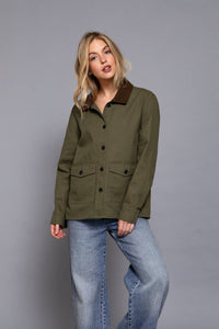 Work Line Corduroy Collar Twill Jacket