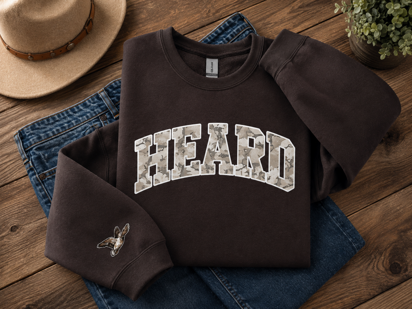 HEARD Beyond Words Light Camo Graphic Crewneck - PRE ORDER ITEM