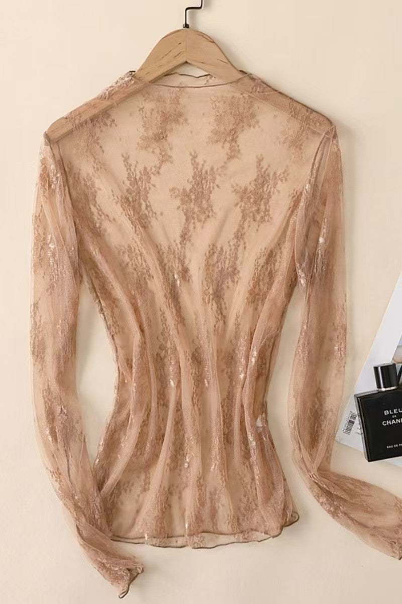 Whisper Long Sleeve Lace Blouse